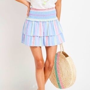 Vineyard Vines Womens Beachy Stripe Smocked Tiered Skirt Small